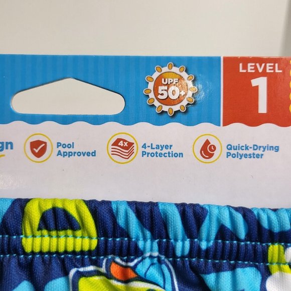 Swimschool Reusable Swim Diaper UPF 50 Level 1 18-22 lbs 12M Sharks Octopus Blue - Picture 8 of 12